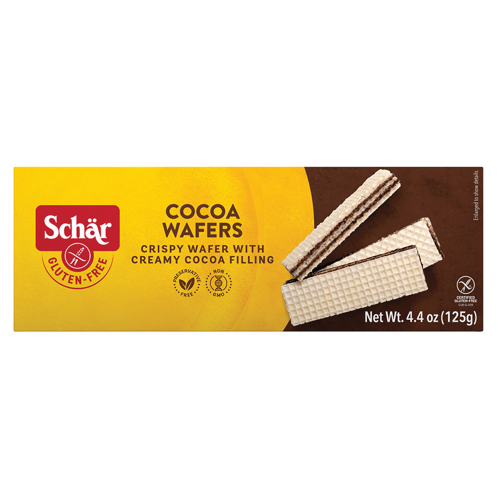 Wholesale Schar Cocoa Wafers 4.4 Oz Box-12ct Case Bulk