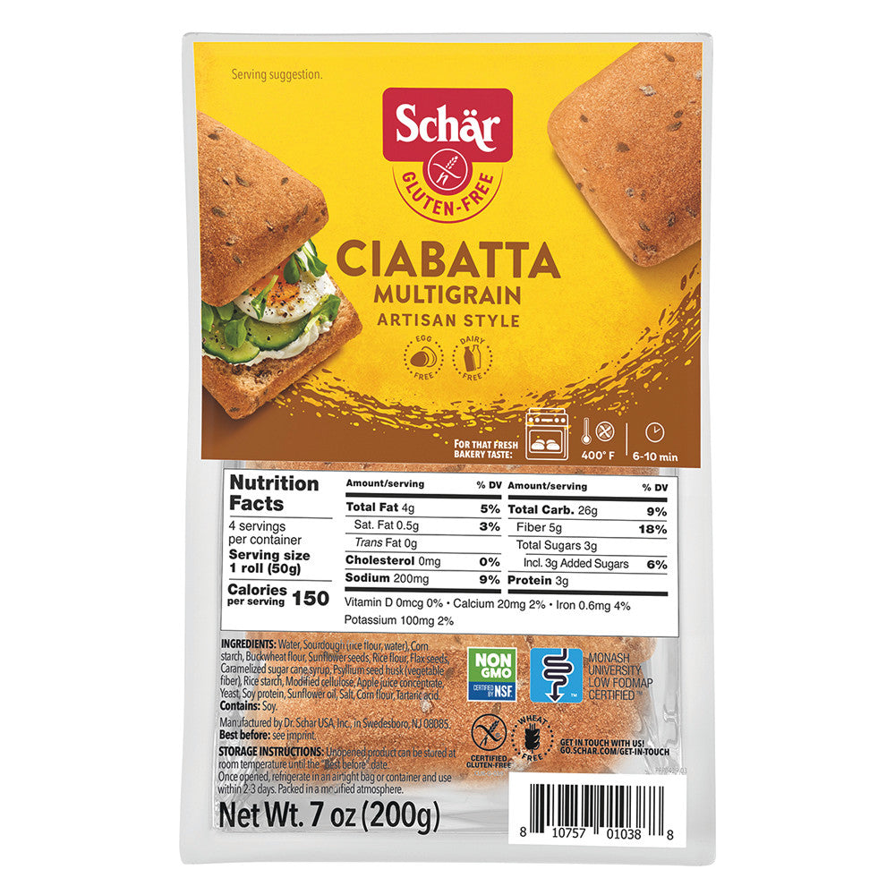 Wholesale Schar Gluten Free Multigrain Ciabatta 7 Oz-5ct Case Bulk