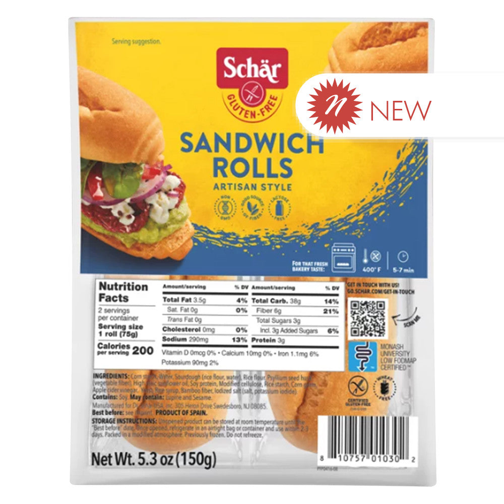 Wholesale Schär Gluten-Free Sandwich Rolls Bread 5.3 Oz Bag- Bulk