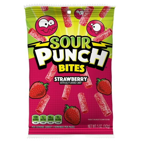 Wholesale Sour Punch Bites® Strawberry Hanging Bag 5oz Bulk