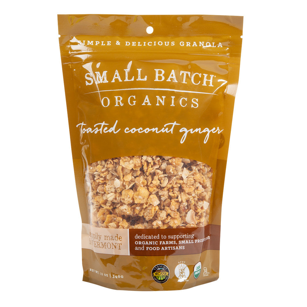 Wholesale Small Batch Toasted Coconut Ginger Granola 12 Oz Pouch-6ct Case Bulk