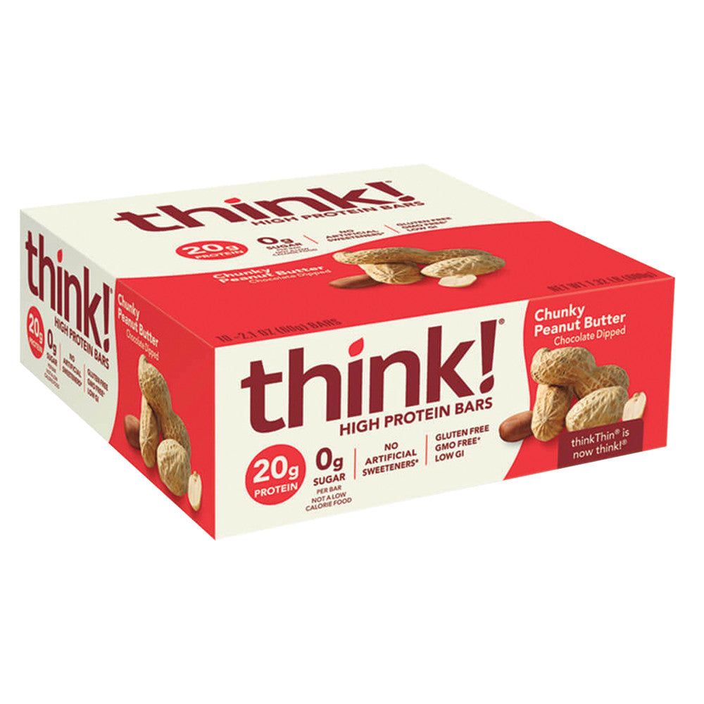 Wholesale Think! Chunky Peanut Butter Protein Bar 2.1 Oz- Bulk