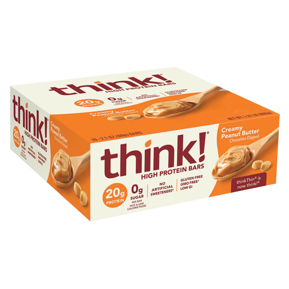 Wholesale Think! Creamy Peanut Butter Protein Bar 2.1 Oz- Bulk