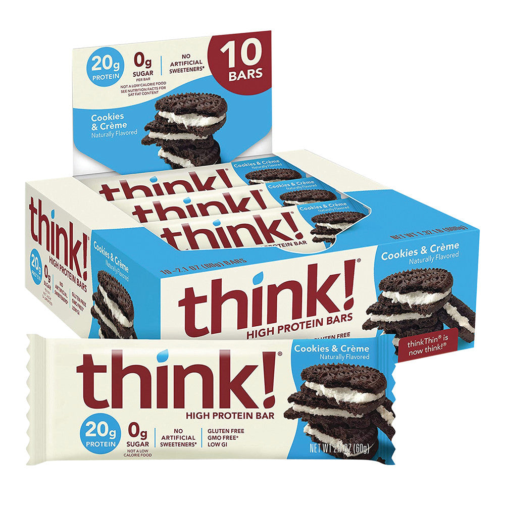 Wholesale Think Thin Cookies And Cream Protein Bar 2.1 Oz- Bulk