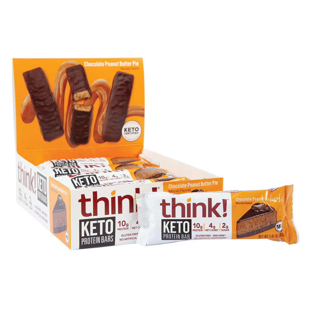 Wholesale Think! Keto Protein Chocolate Peanut Butter Pie 1.41 Oz- Bulk