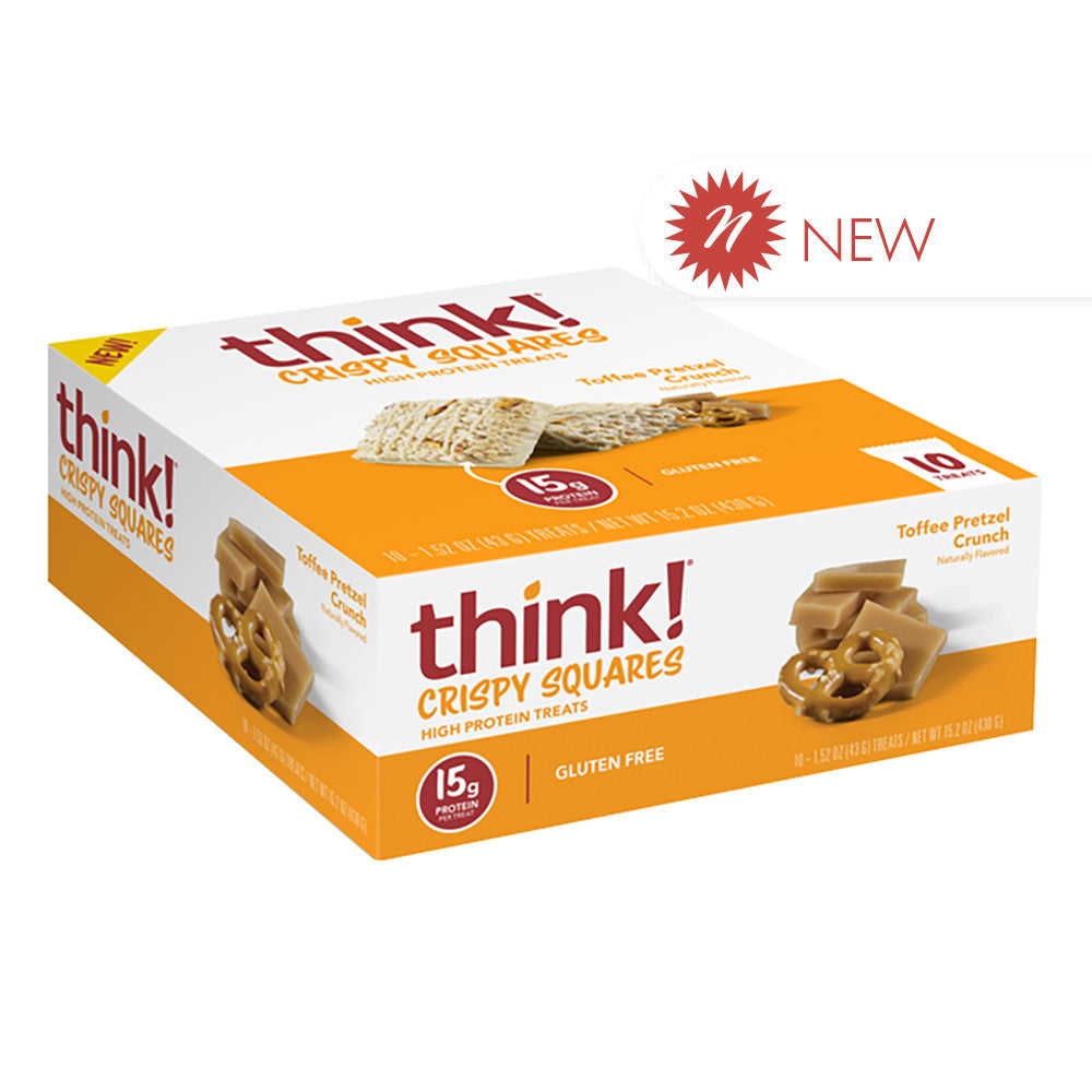 Wholesale Think! Toffee Pretzel Crunch Crispy Squares 1.48 Oz Box- Bulk