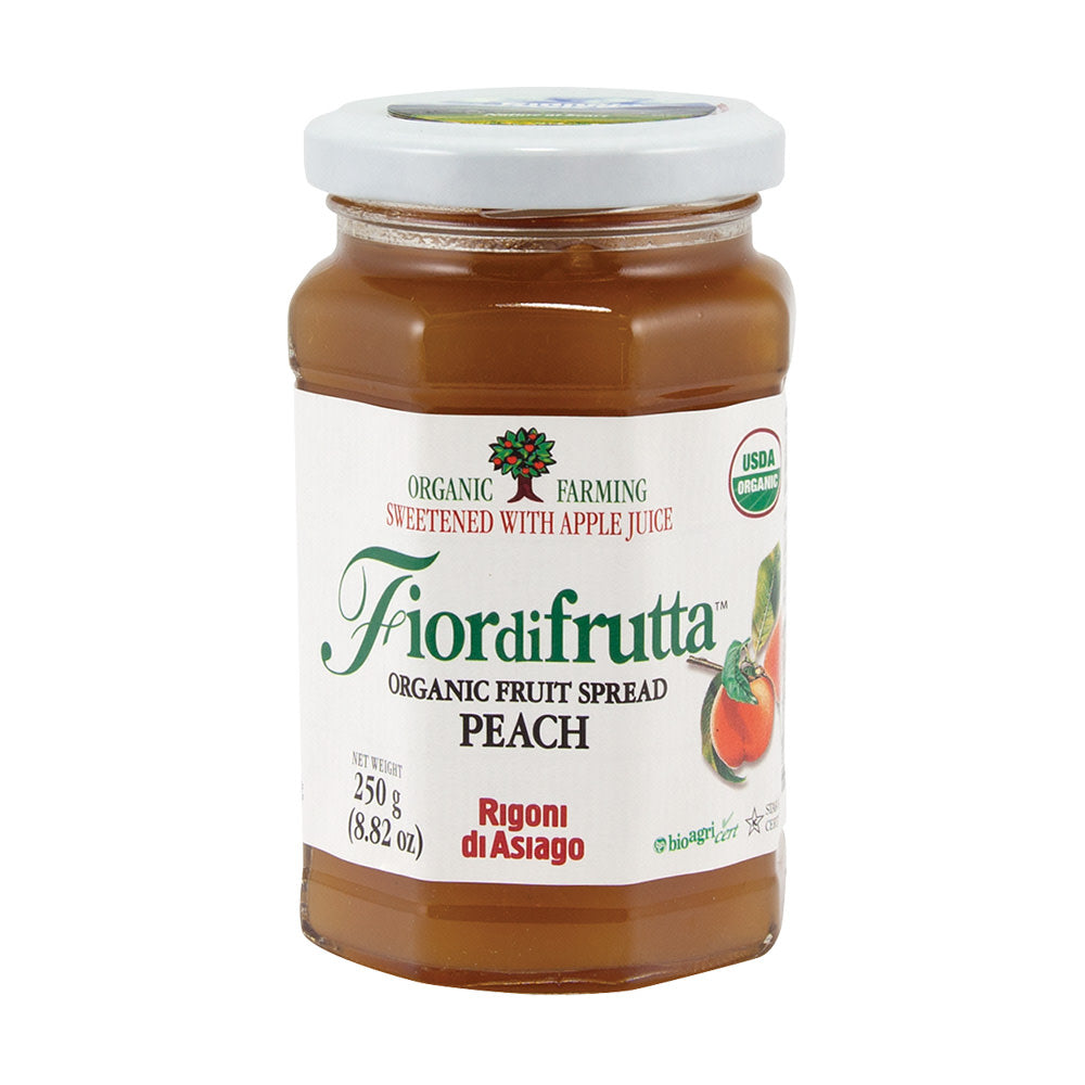 Wholesale Fiordifrutta Organic Peach Fruit Spread 8.82 Oz Jar-6ct Case Bulk