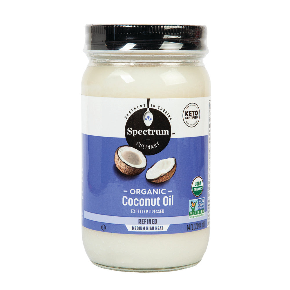 Wholesale Spectrum Refined Organic Coconut Oil 14 Oz Jar- Bulk