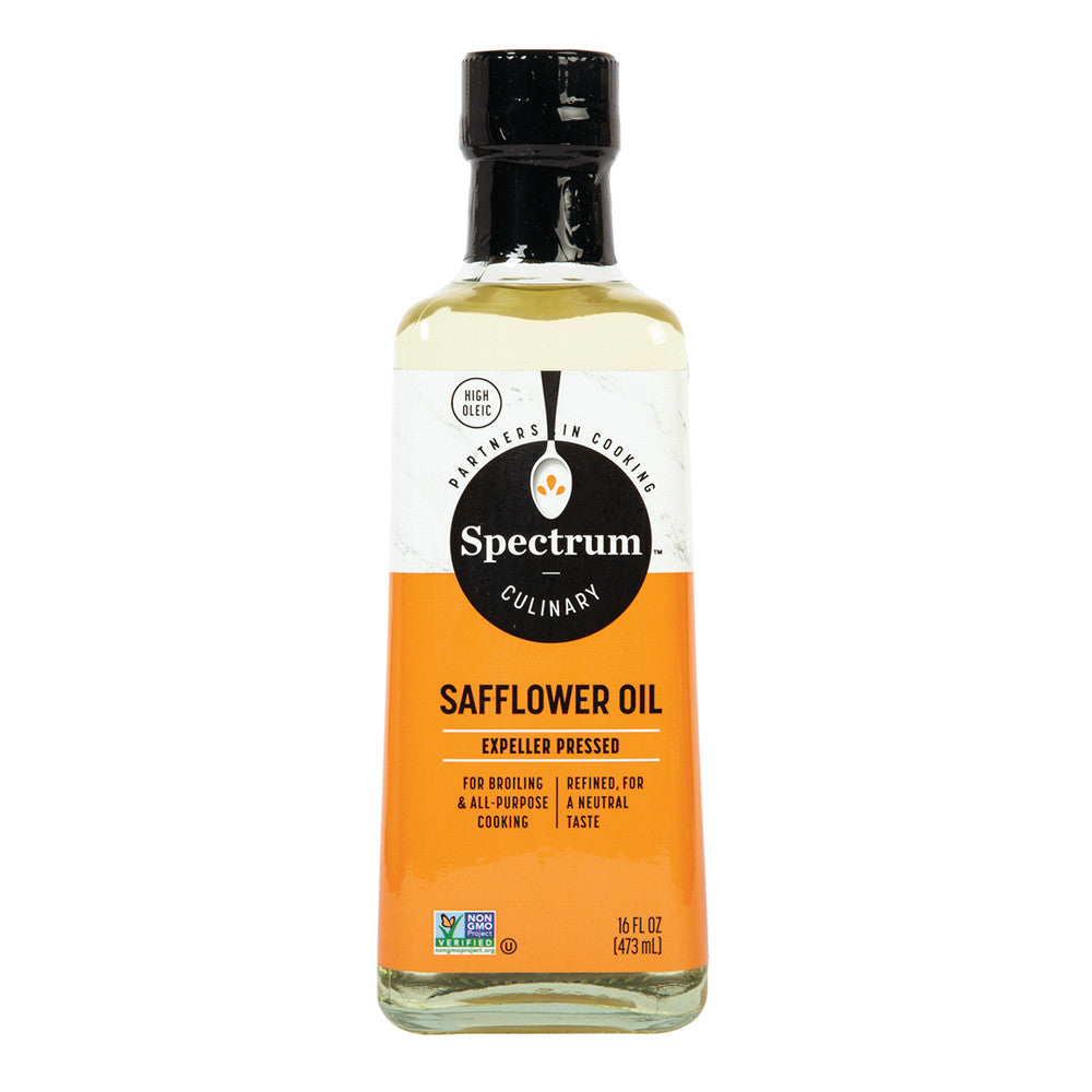 Wholesale Spectrum Refined Hi Heat Safflower Oil 16 Oz Bottle-12ct Case Bulk