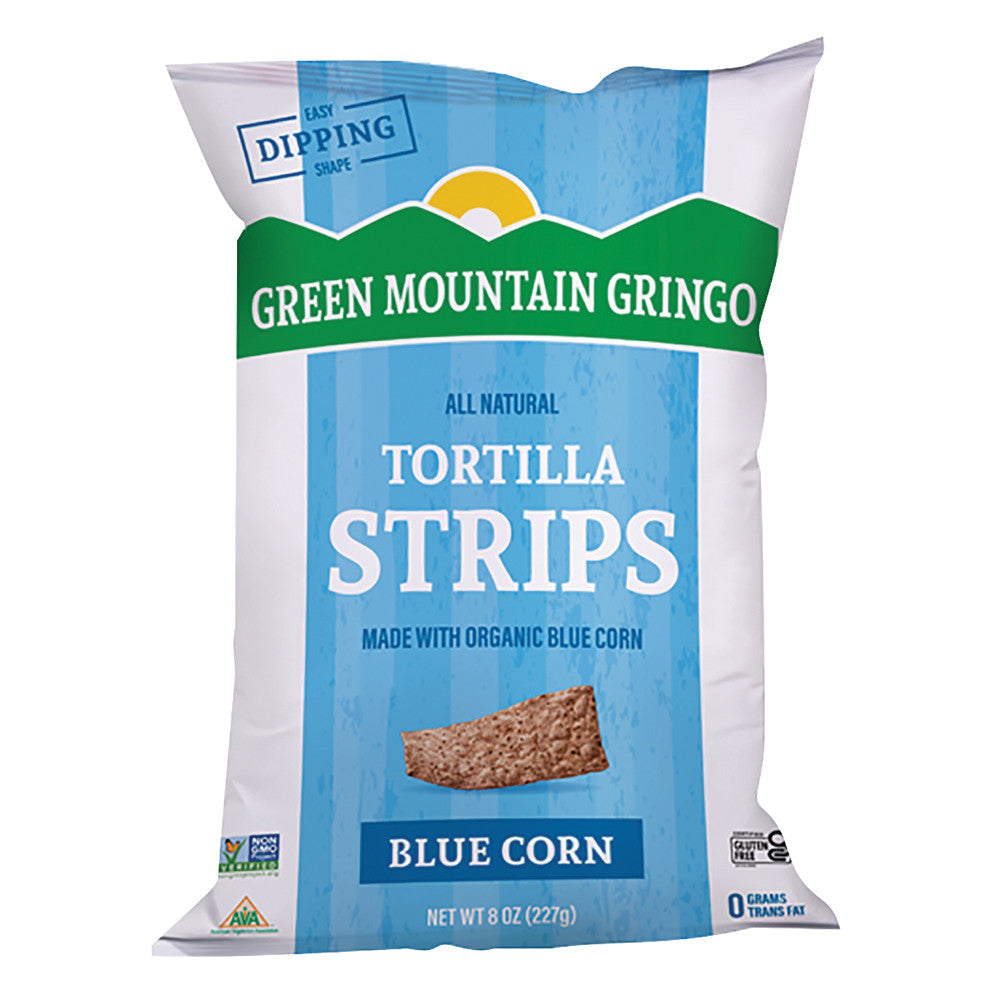 Wholesale Green Mountain Gringo Organic Blue Tortilla Strips 8 Oz Bag-12ct Case Bulk