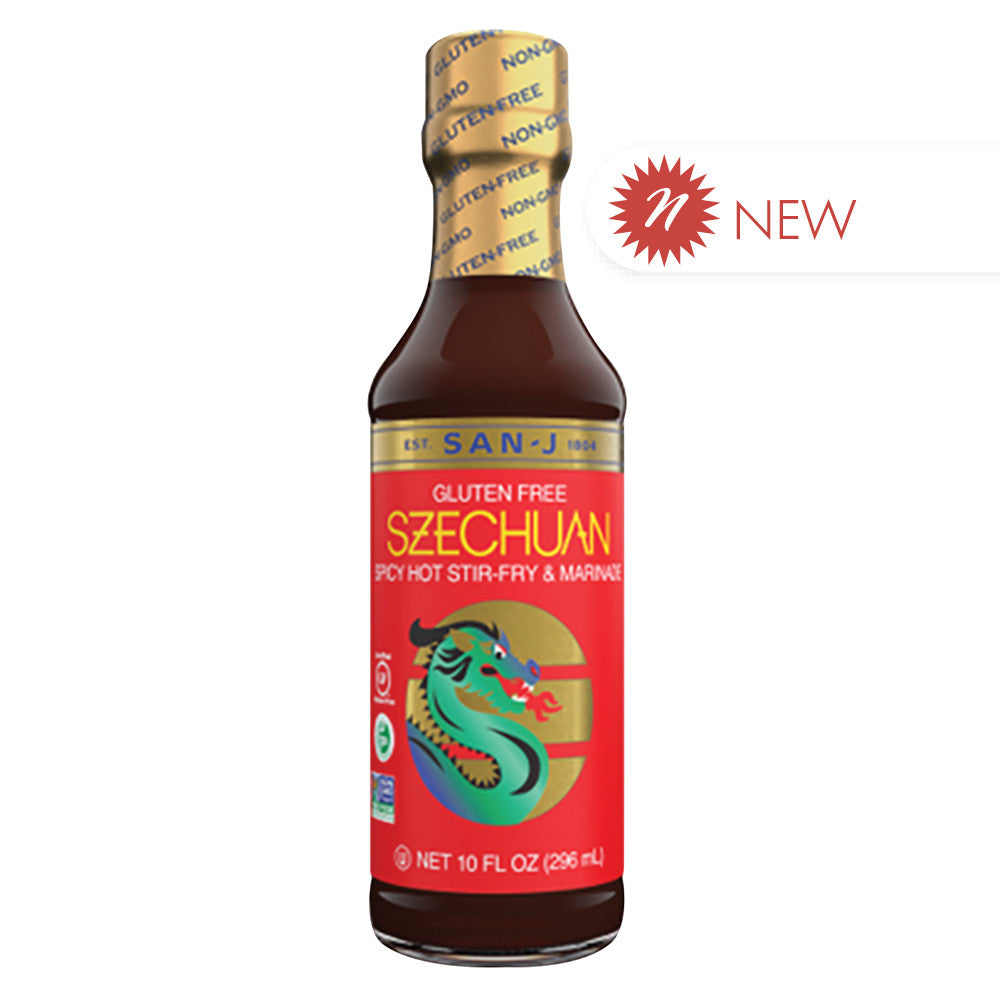 Wholesale San-J Gold Label Szechuan Cooking Sauce 10 Oz Bottle- Bulk