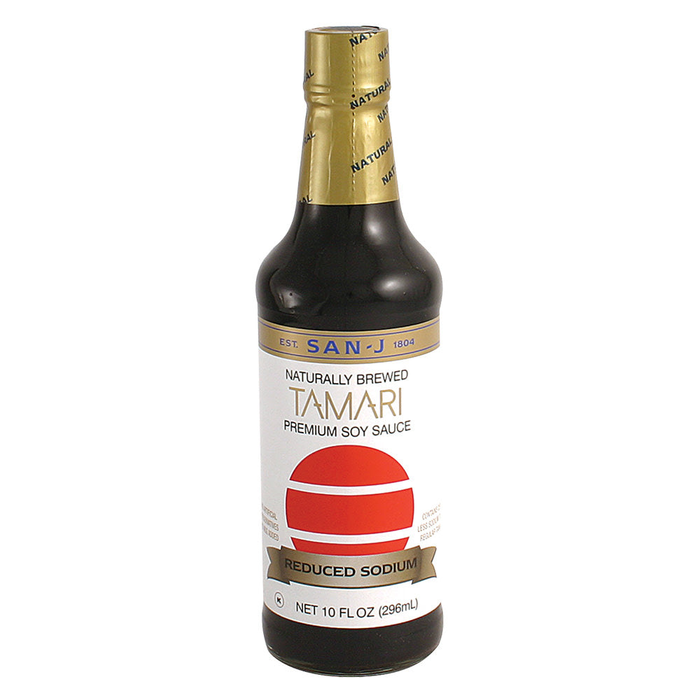 Wholesale San J Reduced Sodium Tamari Sauce Bottle- Bulk