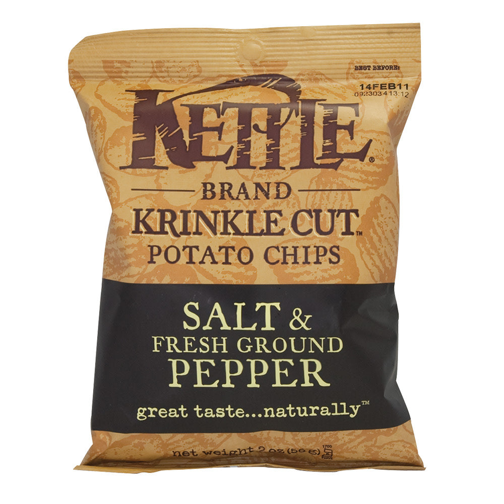 Wholesale Kettle Krinkle Cut Salt And Pepper Potato Chips 2 Oz Bag-24ct Case Bulk