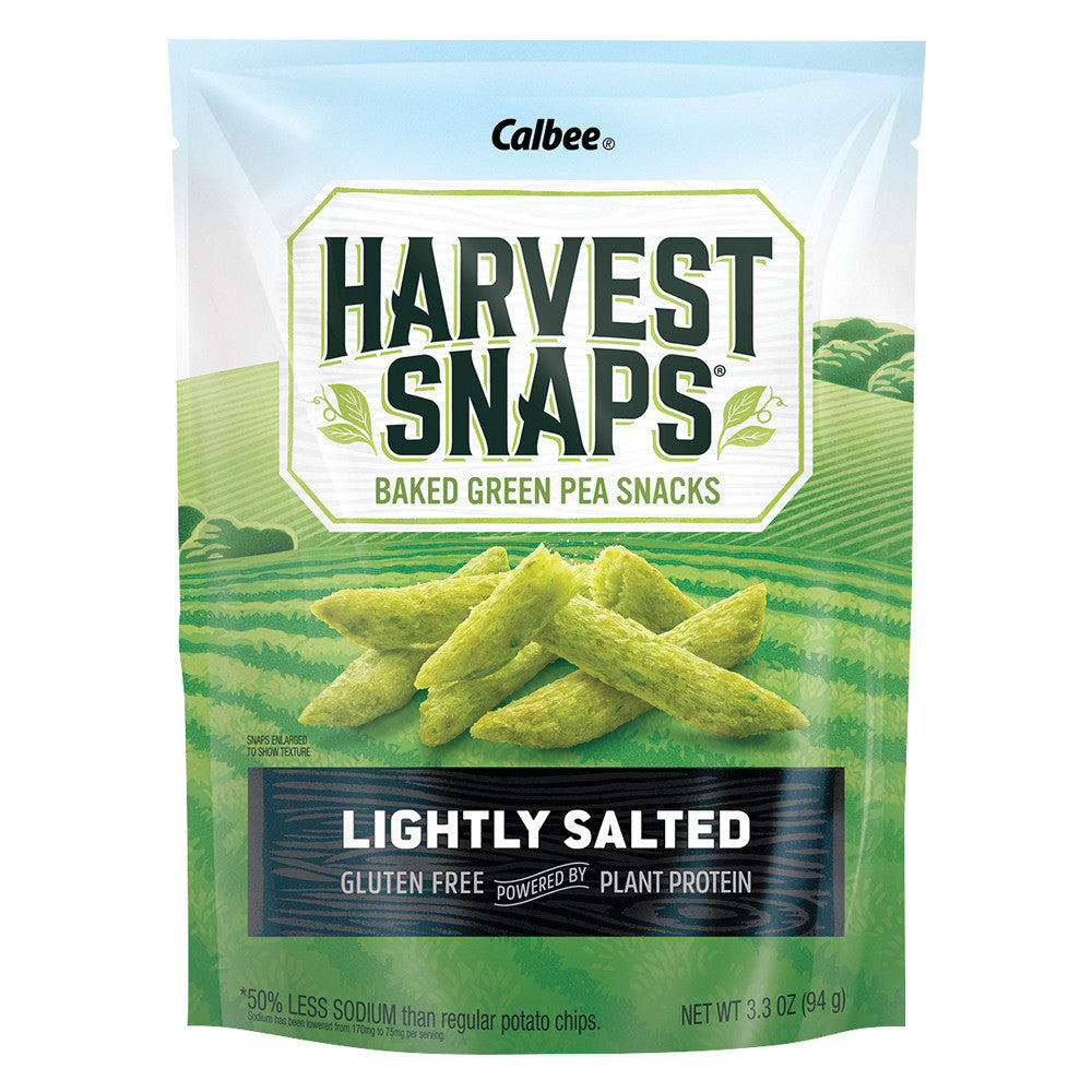 Wholesale Calbee Harvest Snaps Lightly Salted Snapea Crisps 3.3 Oz Pouch-12ct Case Bulk