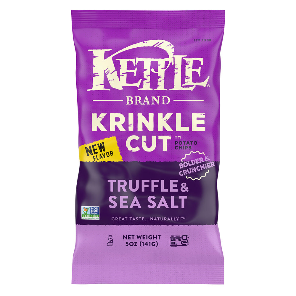 Wholesale Kettle Krinkle Cut Truffle Sea Salt Potato Chips 5 Oz Bag-15ct Case Bulk