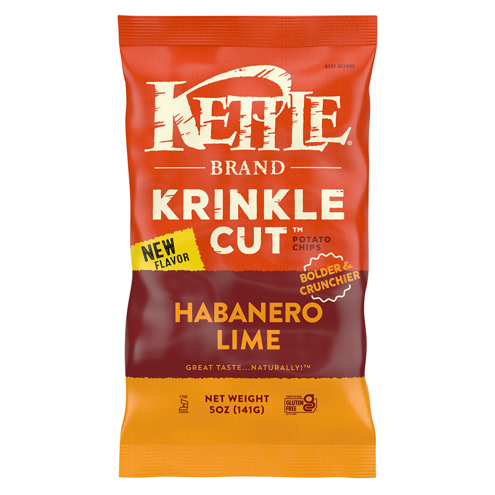 Wholesale Kettle Krinkle Cut Habanero Lime Potato Chips 5 Oz Bag- Bulk