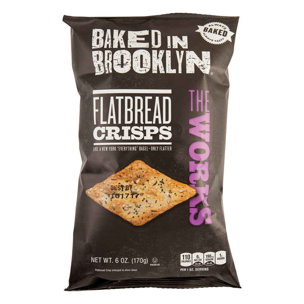 Wholesale Baked In Brooklyn The Works Flatbread Crisps 6 Oz Bag- Bulk