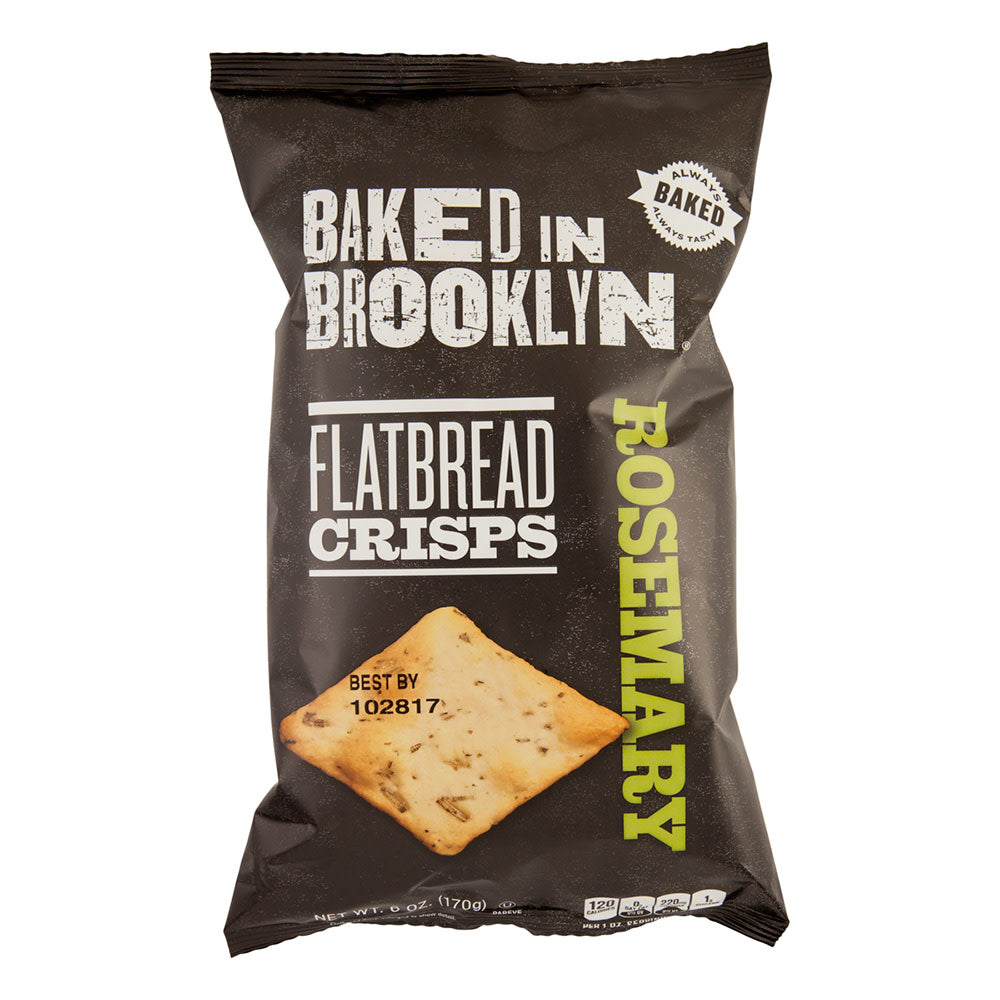 Wholesale Baked In Brooklyn Rosemary Flatbread Crisps 6 Oz Bag- Bulk