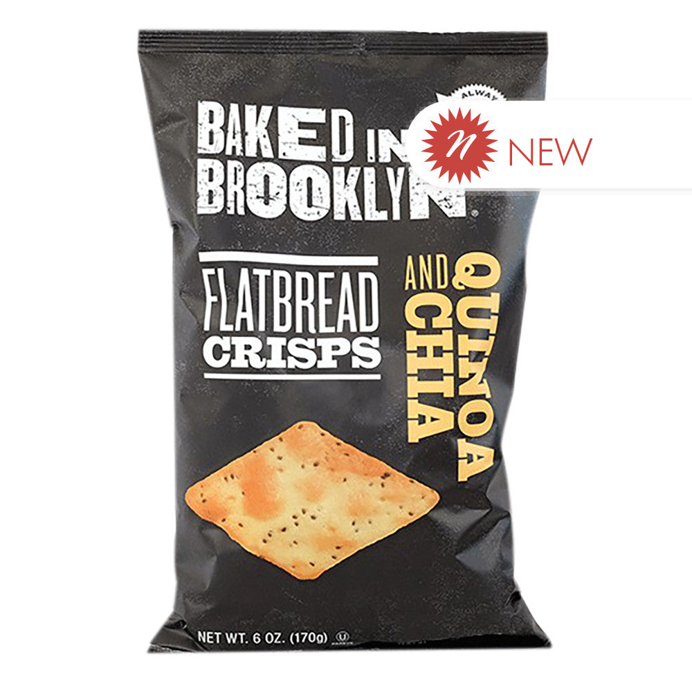 Wholesale Baked In Brooklyn Quinoa & Chia Flatbread Crisps 6 Oz Bag- Bulk