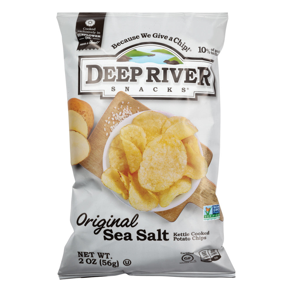 Wholesale Deep River Original Sea Salt Kettle Cooked Potato Chips 2 Oz Bag-24ct Case Bulk