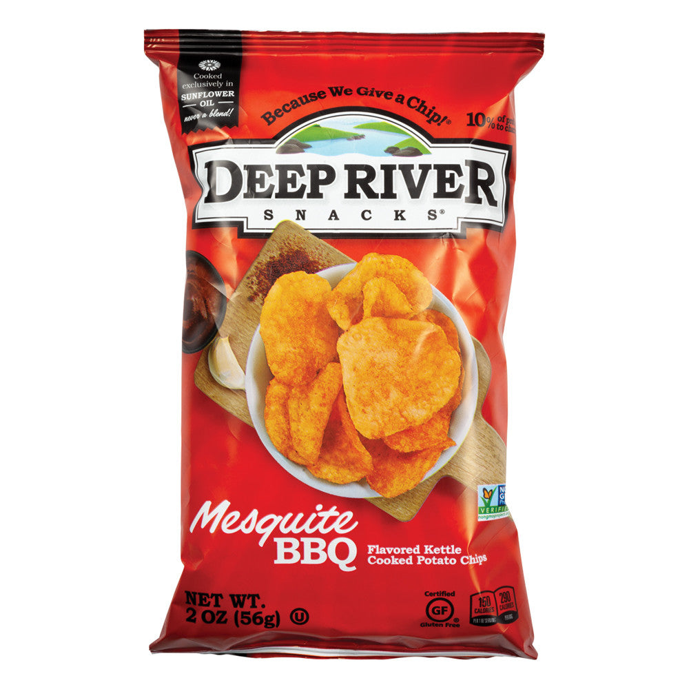 Wholesale Deep River Mesquite Bbq Kettle Cooked Potato Chips 2 Oz Bag- Bulk