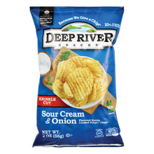 Wholesale Deep River Sour Cream & Onion Krinkle Cut Kettle Cooked Potato Chips 2 Oz Bag- Bulk