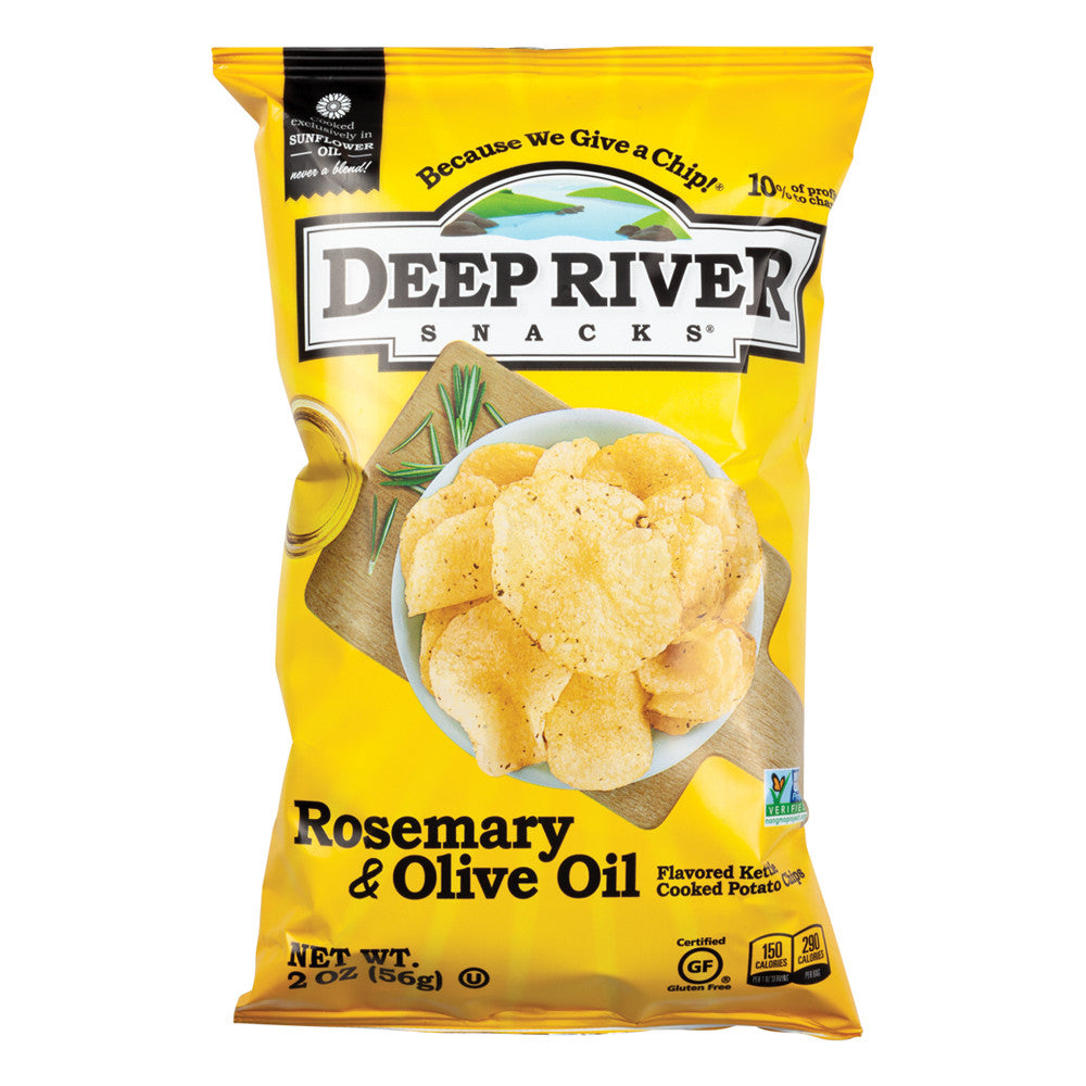 Wholesale Deep River Rosemary & Olive Oil Kettle Cooked Potato Chips 2 Oz Bag-24ct Case Bulk