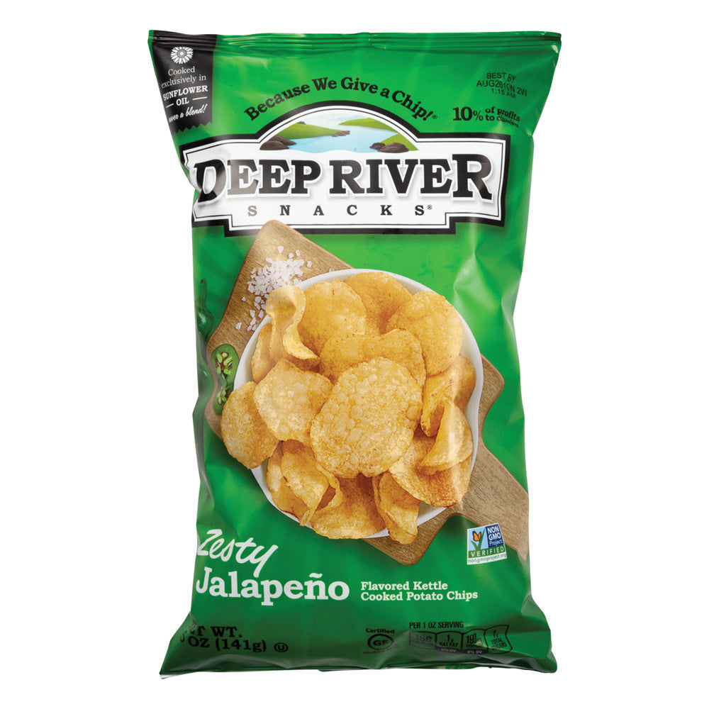 Deep River Zesty Jalapeno Kettle Chips 5 Oz Bag