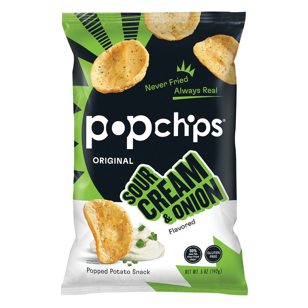 Popchips Sour Cream And Onion Chips 5 Oz Bag