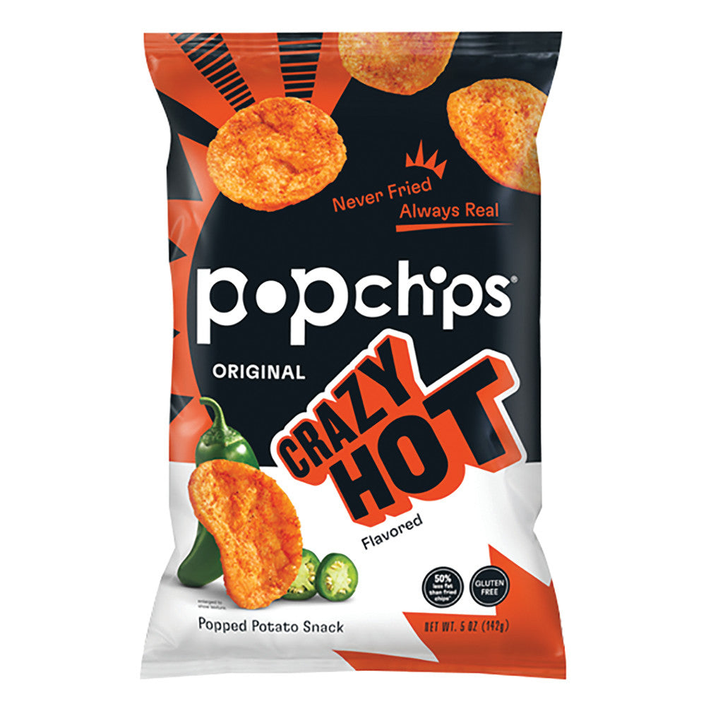 Wholesale Popchips Potato Crazy Hot Chips 5 Oz Bag-12ct Case Bulk