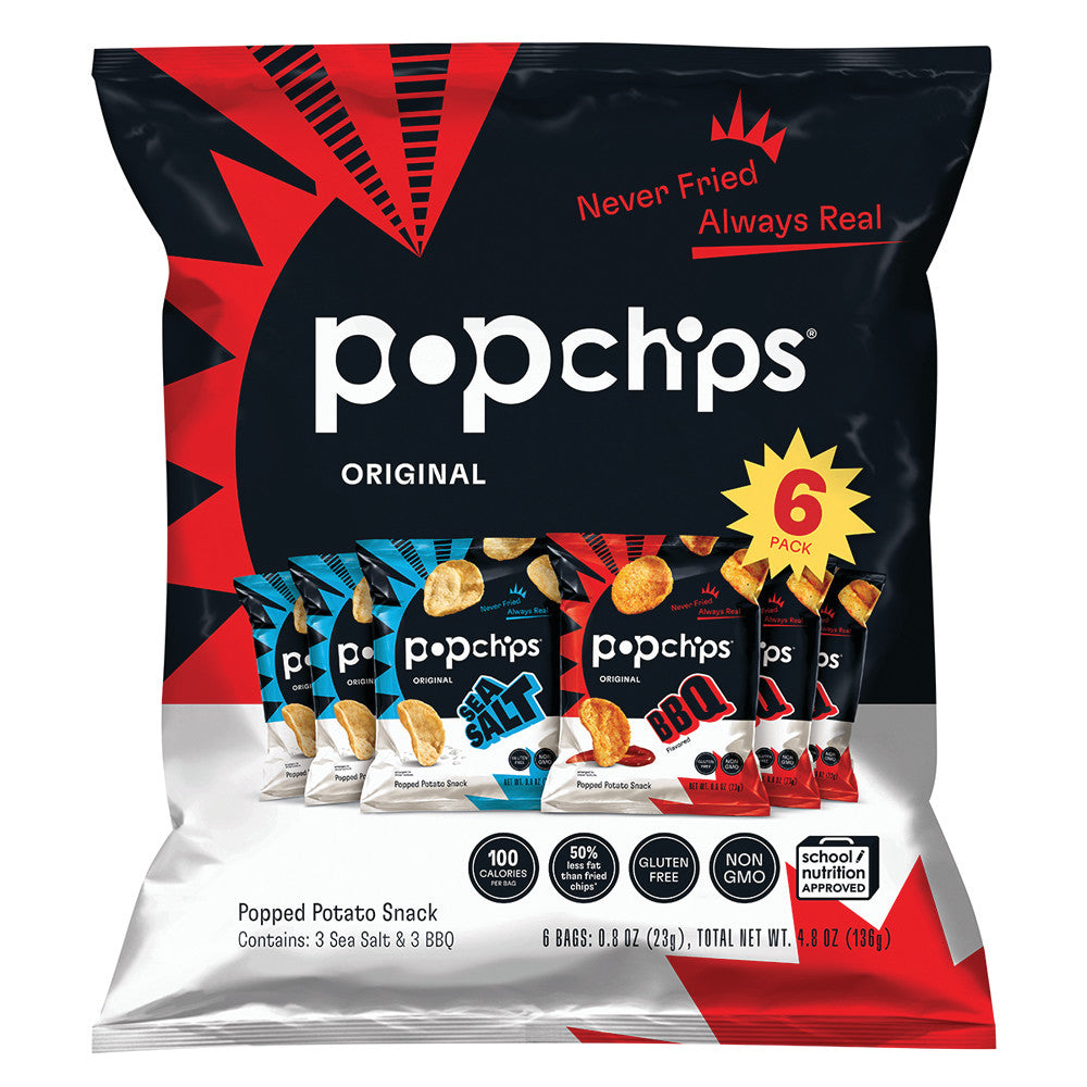 Wholesale Popchips Pillow Pack 6 Ct 4.8 Oz-12ct Case Bulk