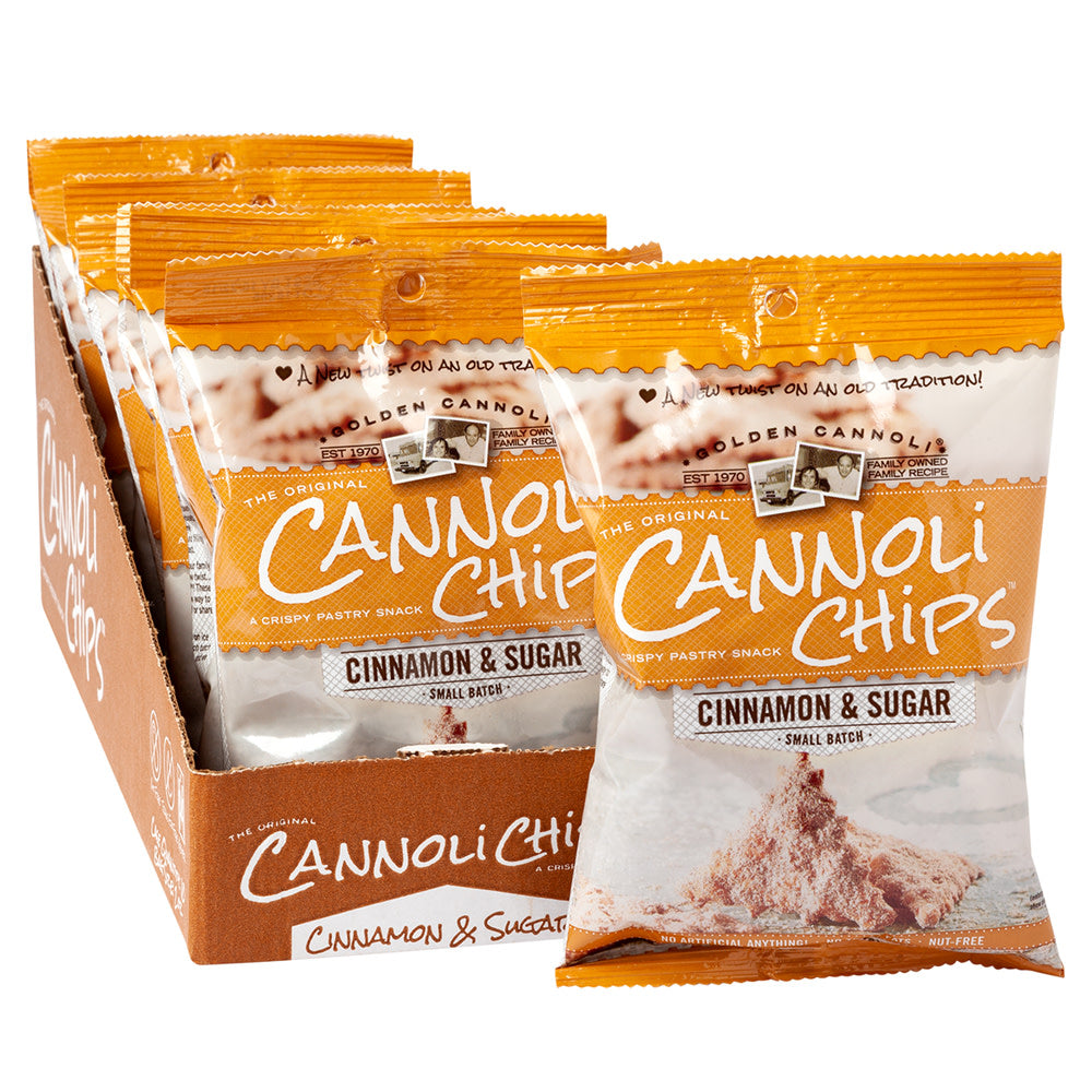 Wholesale Golden Cannoli Cannoli Chips Cinnamon Sugar 2 Oz Peg Bag-10ct Case Bulk