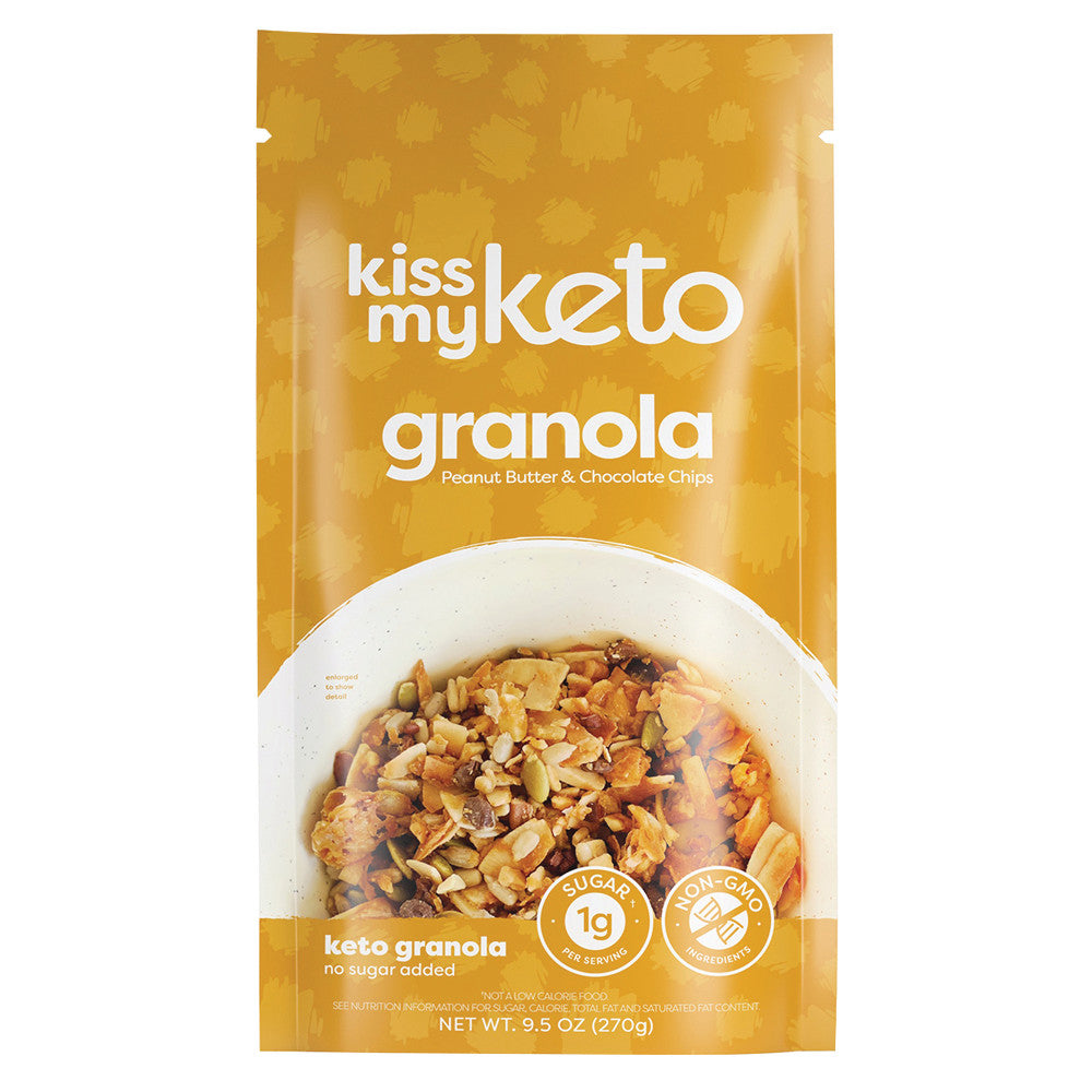 Wholesale Kiss My Keto Peanut Butter Chocolate Chip Granola 9.5 Oz Pouch-6ct Case Bulk