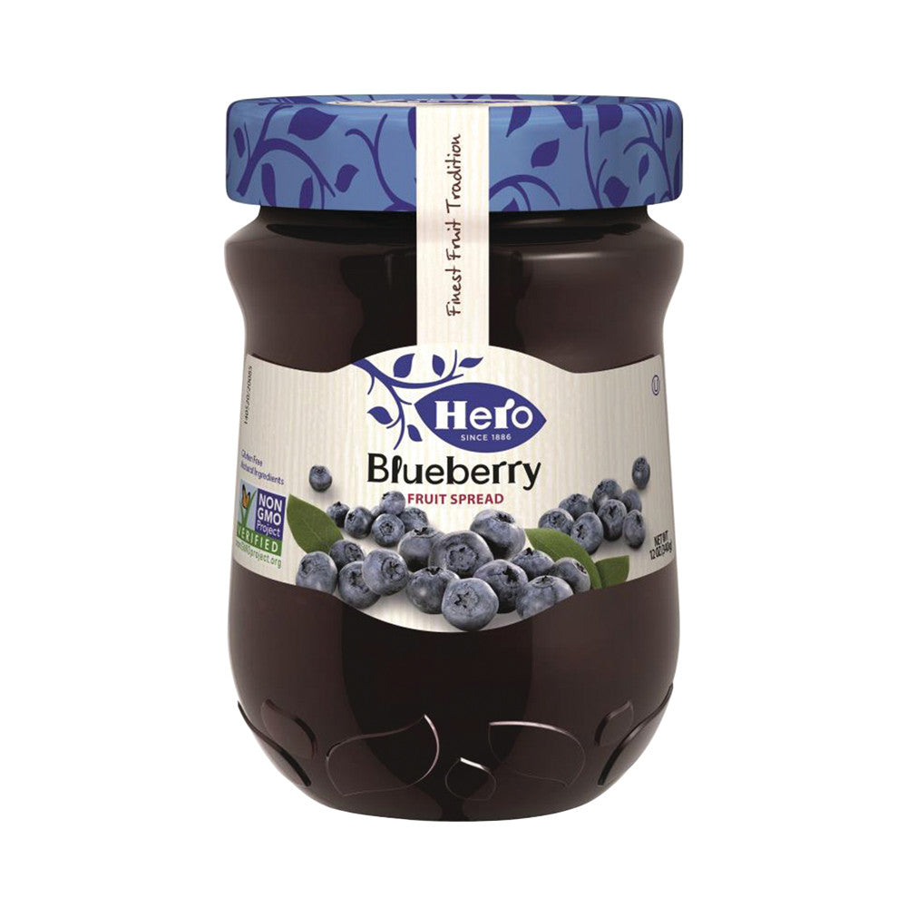 Wholesale Hero Classica Blueberry Premium Fruit Spread 12 Oz Jar-8ct Case Bulk