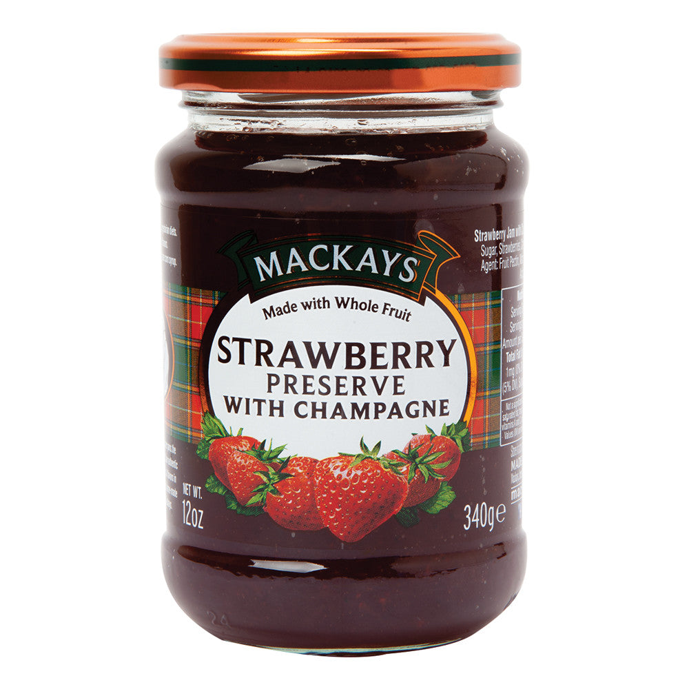 Wholesale Mackays Strawberry Preserves With Champagne 12 Oz Jar-6ct Case Bulk