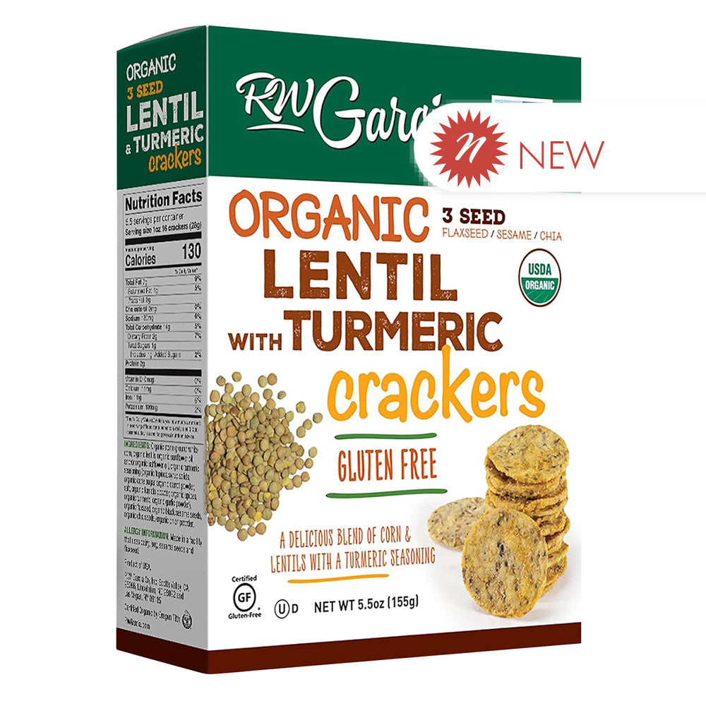 Wholesale Rw Garcia Lentil Turmeric Crackers 5.5 Oz Box-6ct Case Bulk