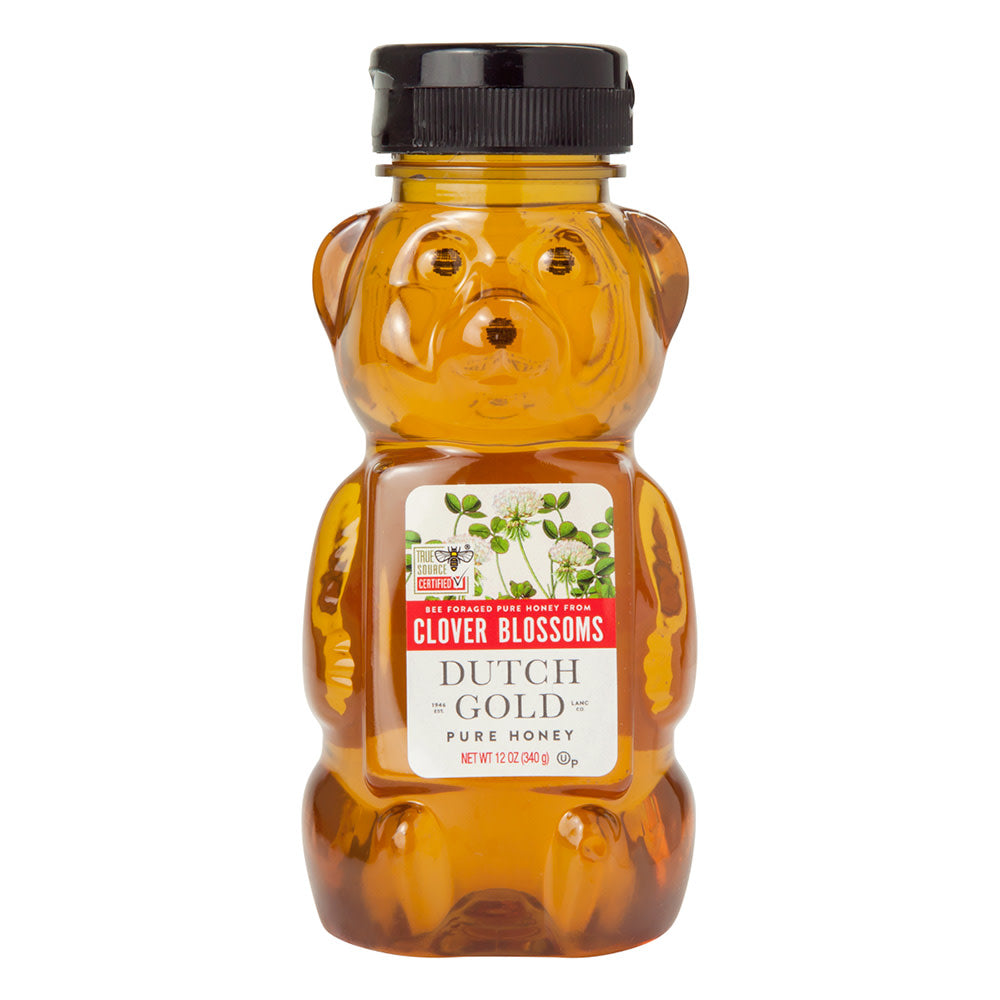 Wholesale Dutch Gold Honey From Clover Blossoms 12 Oz Bear Bottle-12ct Case Bulk