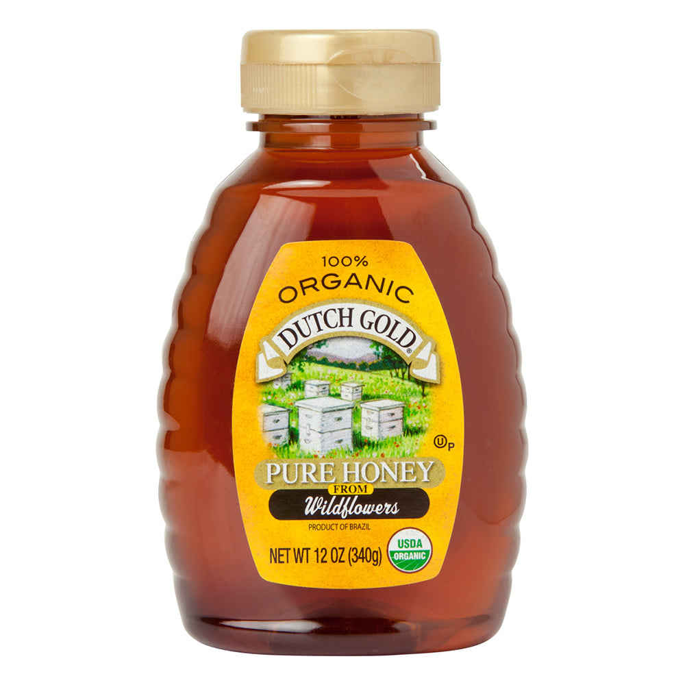 Dutch Gold Organic Honey From Wildflowers 12 Oz Bottle