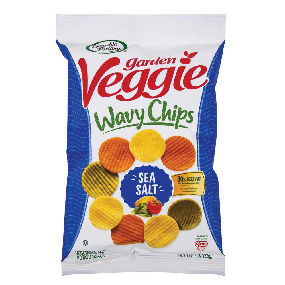 Wholesale Sensible Portions Garden Veggie Wavy Chips Sea Salt 1 Oz Bag-24ct Case Bulk