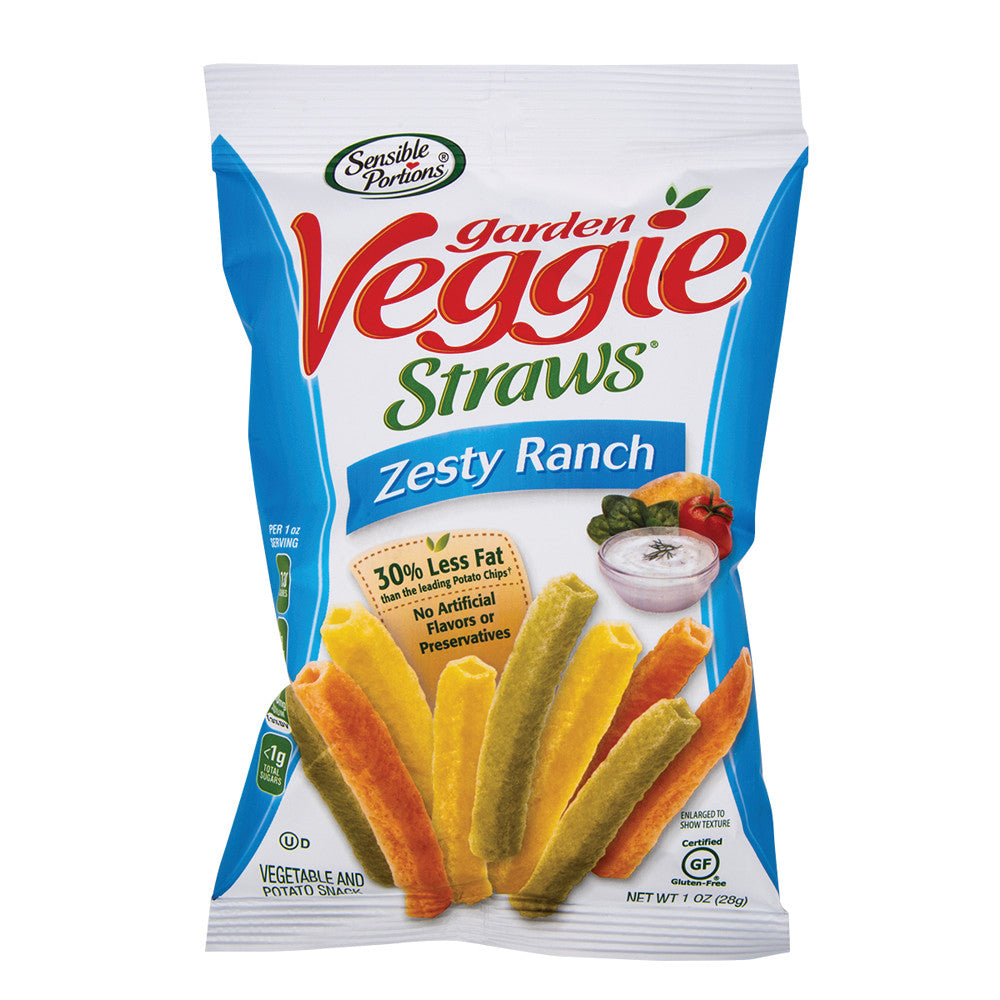 Wholesale Sensible Portions Garden Veggie Straws Zesty Ranch 1 Oz Bag-24ct Case Bulk