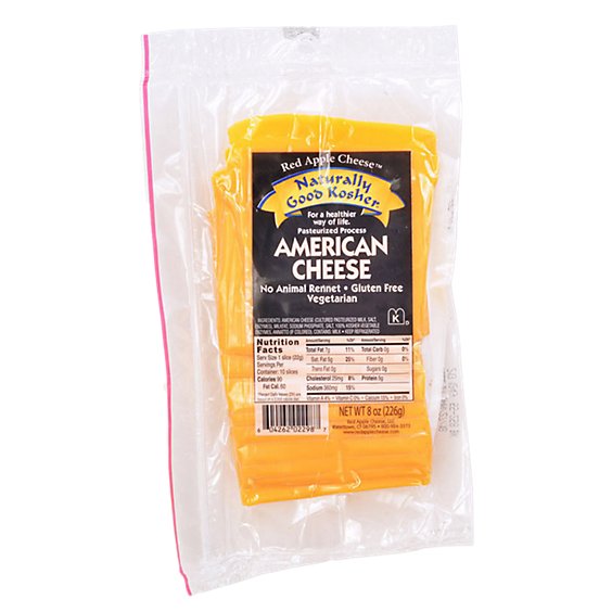 Naturally Good Kosher Sliced American Cheese Yellow 8oz 12ct