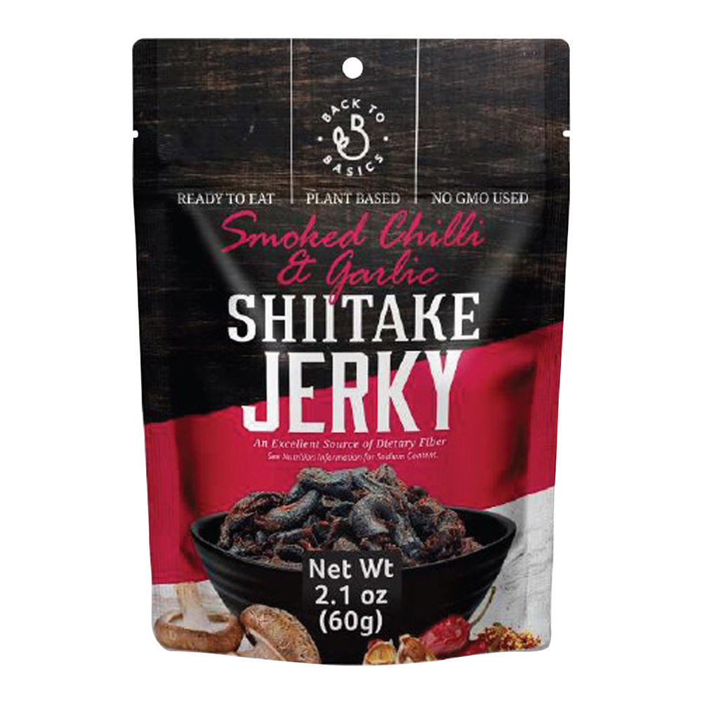 Wholesale Back To Basics Smoked Chili & Garlic Shiitake Jerky 2.12 Oz Bag- Bulk