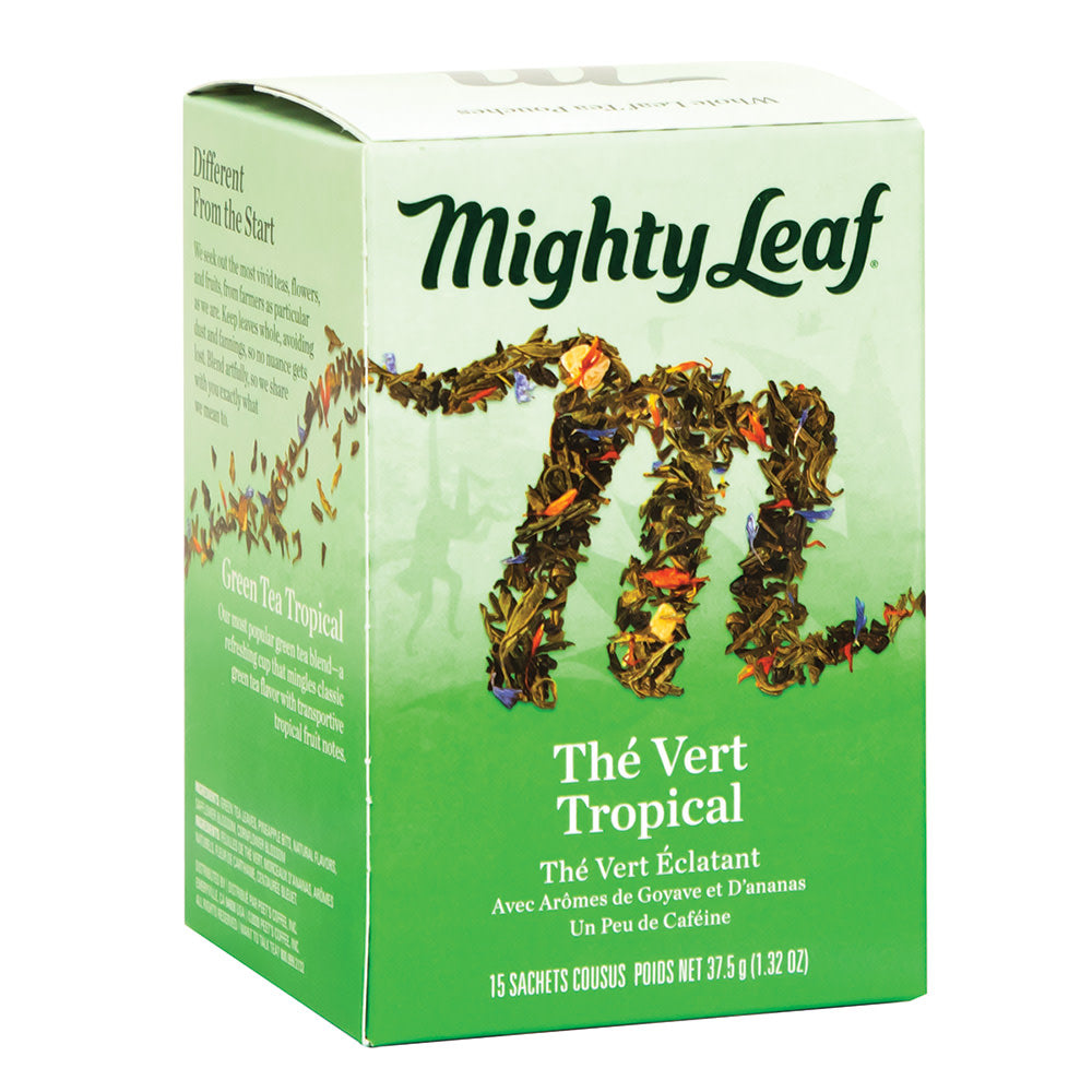 Wholesale Mighty Leaf Tropical Green Tea 15 Ct Box-6ct Case Bulk