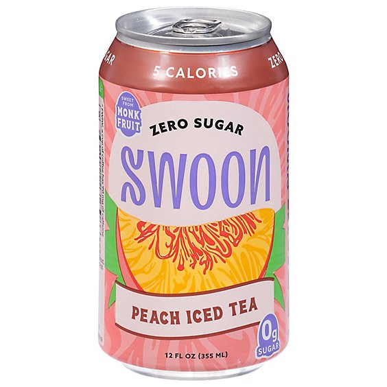 Swoon Zero Sugar Peach Tea 12 Fl Oz