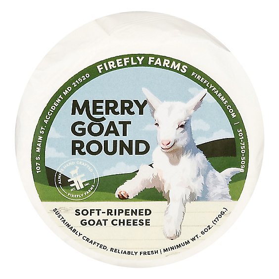 Wholesale Firefly Farms Merry Goat Round cheese 6 oz-8ct Case Bulk