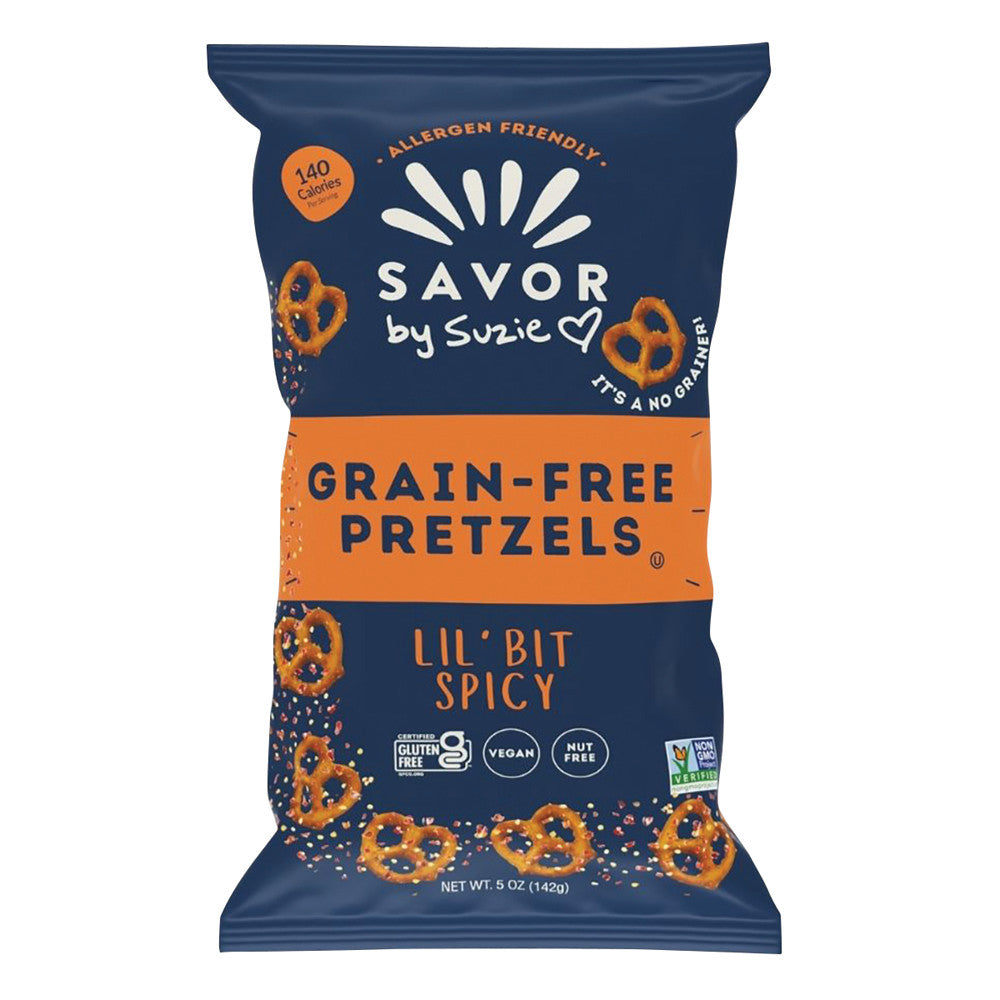 Wholesale Savor By Suzie Lil' Bit Spicy Pretzel 5 Oz Bag-12ct Case Bulk