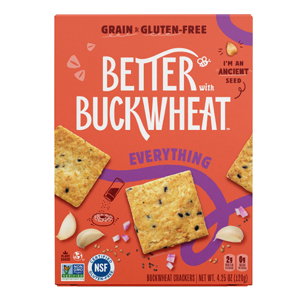 Wholesale Better Buckwheat Everything Crackers 4.25 Oz Box- Bulk