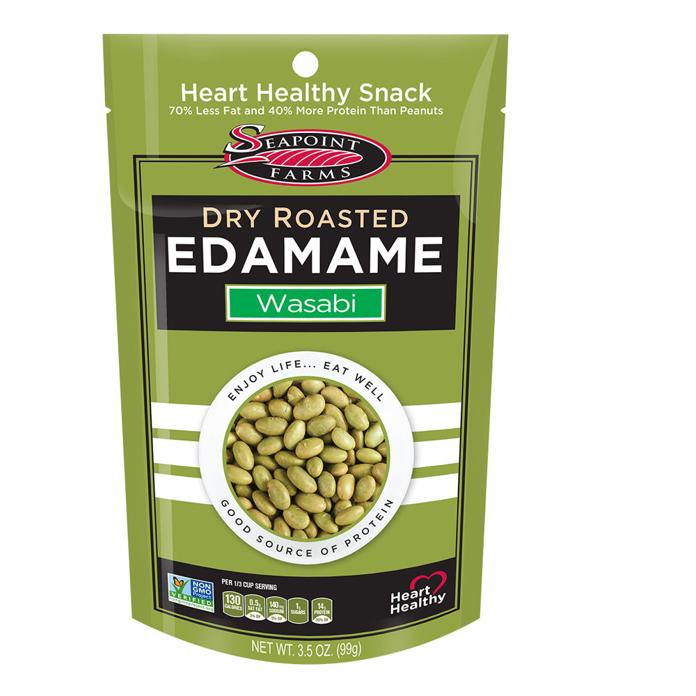 Wholesale Seapoint Farms Wasabi Dry Roasted Edamame 3.5 Oz Bag- Bulk