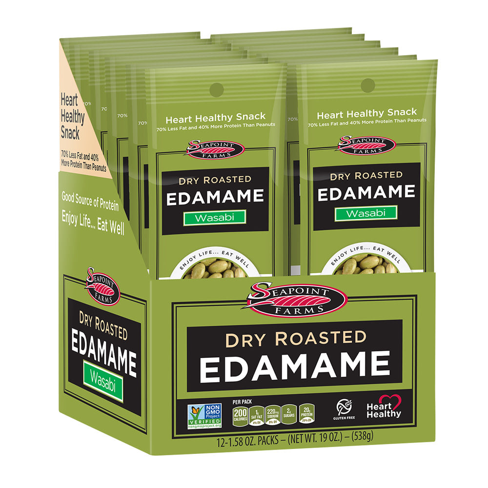 Wholesale Seapoint Farms 100 Calorie Wasabi Dry Roasted Edamame 1.58 Oz Bag- Bulk