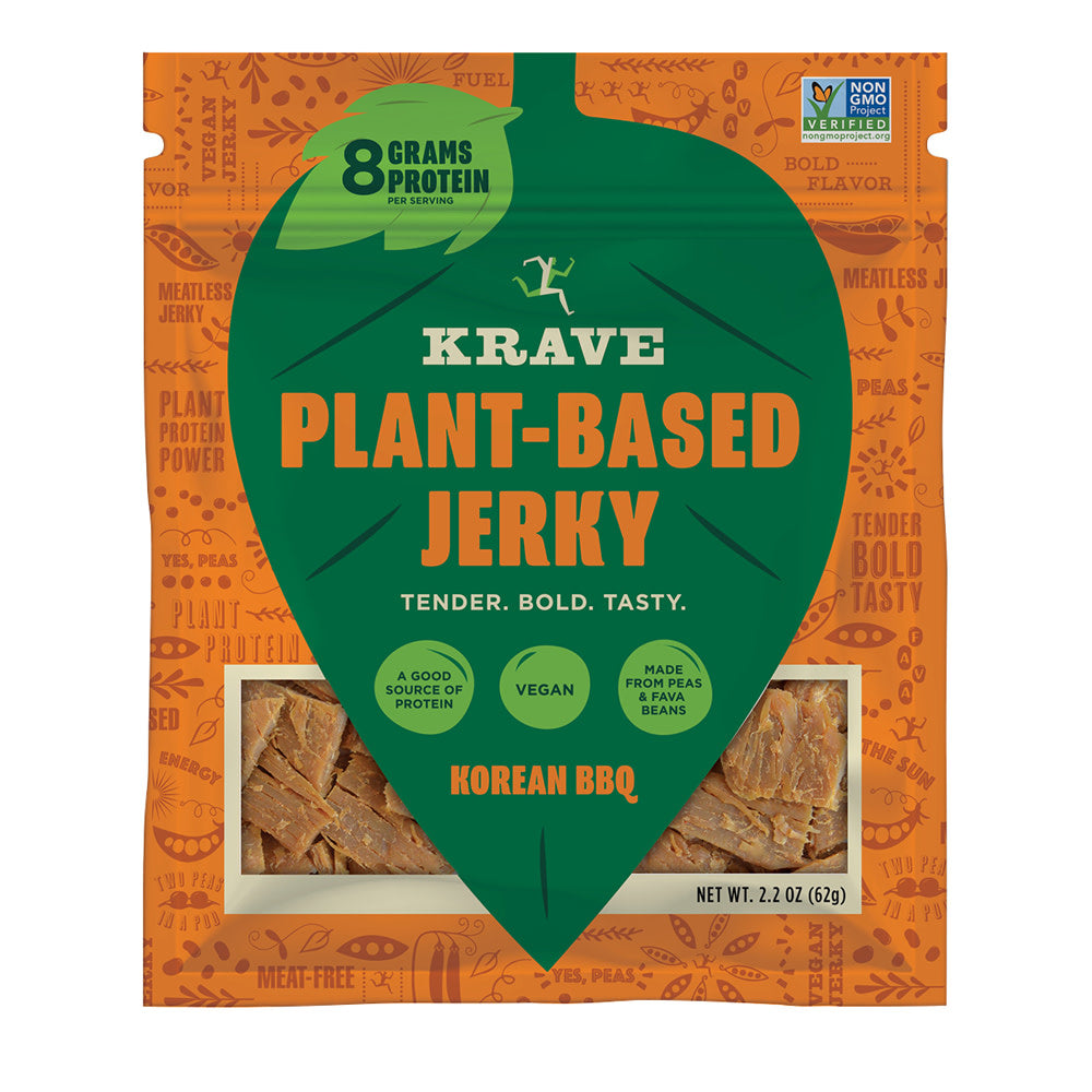 Wholesale Krave Plant Based Korean Bbq Jerky 2.2 Oz Pouch-8ct Case Bulk